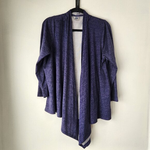 Natori Cozy Blue Open Front Cardigan Sweater Soft Warm Women's XL - Picture 1 of 5